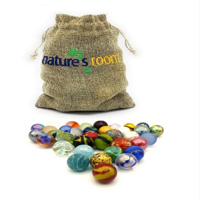 Naturesroom Glass Shooter Marbles for Kids - Large 1" Shooter Marbles Bulk for Collectables, Games and Home Decorations - Set of 25 Assorted Colors - Jugar a Las Canicas