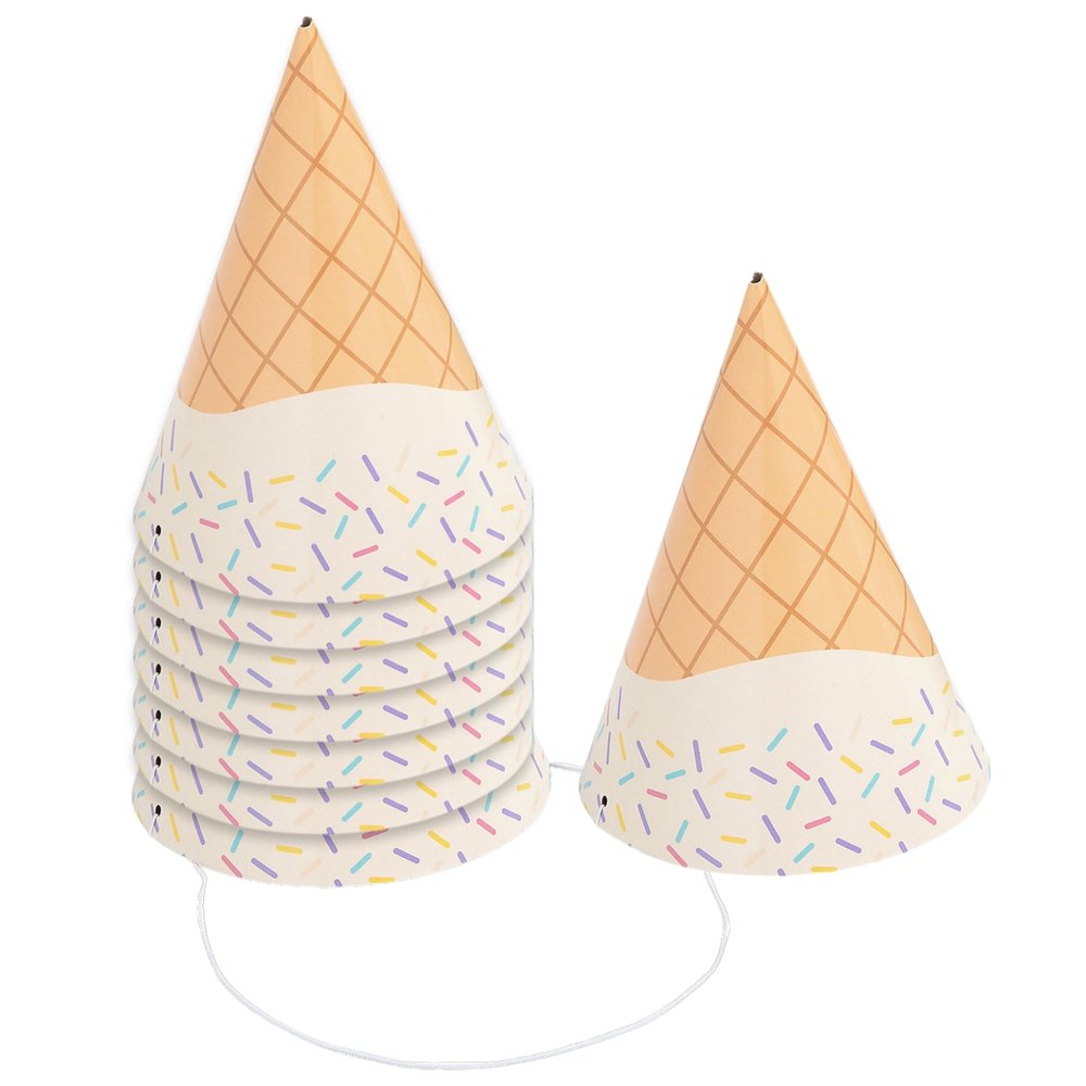 Fun Express Ice Cream Cone Party Hats - 8 Pieces