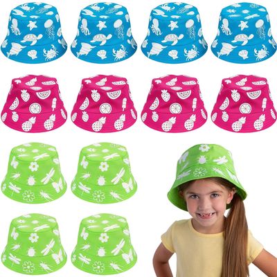 Fun Express Kids Spring Icon Bucket Hats - 12 Pieces