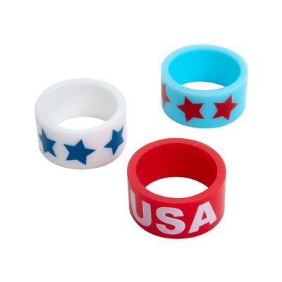 Fun Express Patriotic Silicone Rings - 48 Pieces