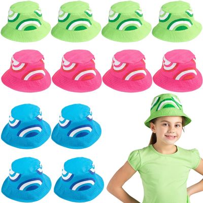 Fun Express Kids Swirl Two-Tone Bucket Hats - 12 Pieces
