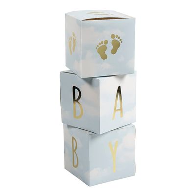 Baby Boy Block Centerpiece 3 Pieces