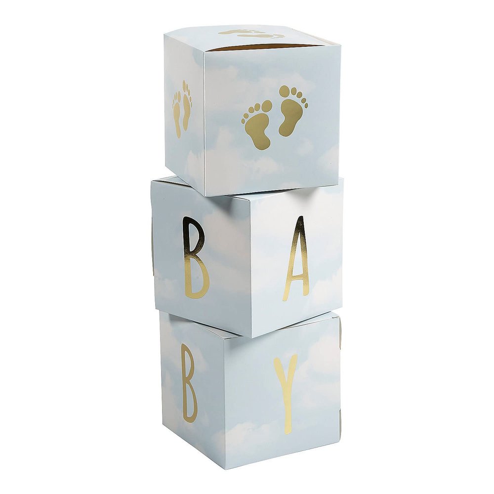 Baby Boy Block Centerpiece 3 Pieces