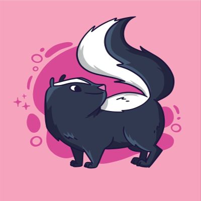 3 Cartoon Skunk Sticker Pink Pet Animal Cute Wild Outdoors Zoo Rescue