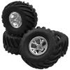 HIRCQOO 5.31''OD Rubber Tires & Wheel Rim 12mm Hex Hub Compatible with Traxxas Rustler HPI HSP Volcano Tamiya Exceed Himoto 1/10 Off-Road Monster Truck,135mmx73mm (Silver) view 3