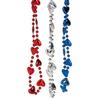 Fun Express Patriotic Metallic Bead Necklaces with Hearts - 24 Pieces view 1