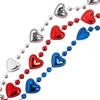 Fun Express Patriotic Metallic Bead Necklaces with Hearts - 24 Pieces view 2