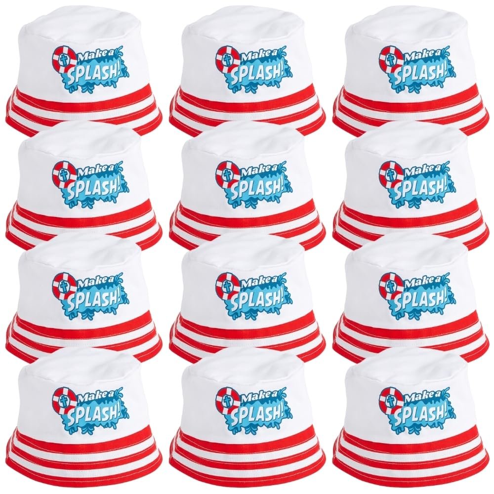 Fun Express Make a Splash VBS Bucket Hats - VBS Vacation Bible School Supplies/Decor - 12 Pieces