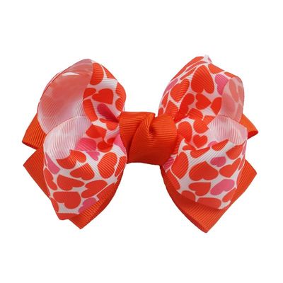 ROWAGY Cute Baby Girl Ribbon Bows Hair Clips 4 inch Double Layer Rainbow Hair Bows for Toddler Teen Little Girls Kids Bowknot Hairpins