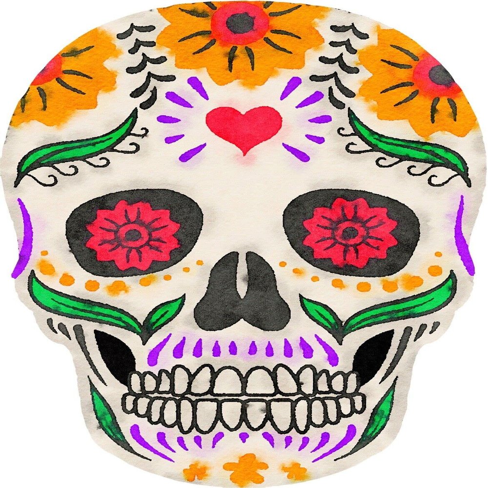 3 Sticker Cool Dead Zombie Sugar Skull Flower Color Heart Smile
