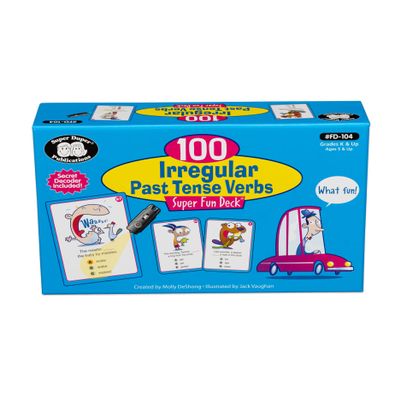Super Duper Publications | 100 Irregular Past Tense Verbs Super Fun Deck Flash Cards | Educational Learning Resource for Children