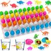 60PCS Small Hatching Dinosaur Eggs for Dinosaur Birthday Party Favors Valentine Goodie Bag Stuffers Easter Egg Fillers Classroom Carnival Prizes Pinata Novelty Grow in Water Dino Eggs with Toys Inside view 1