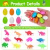 60PCS Small Hatching Dinosaur Eggs for Dinosaur Birthday Party Favors Valentine Goodie Bag Stuffers Easter Egg Fillers Classroom Carnival Prizes Pinata Novelty Grow in Water Dino Eggs with Toys Inside view 2