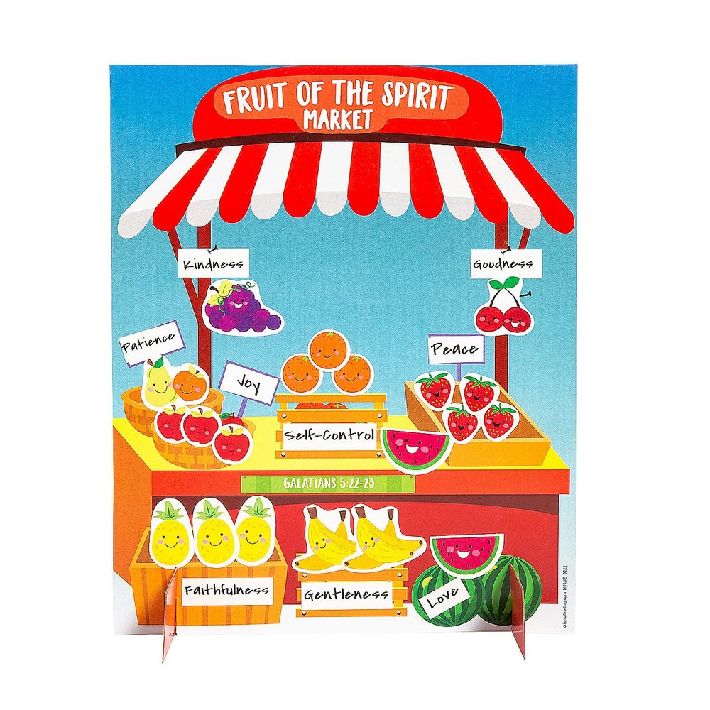 3D Fruit of The Spirit Sticker Scenes - 12 Pieces
