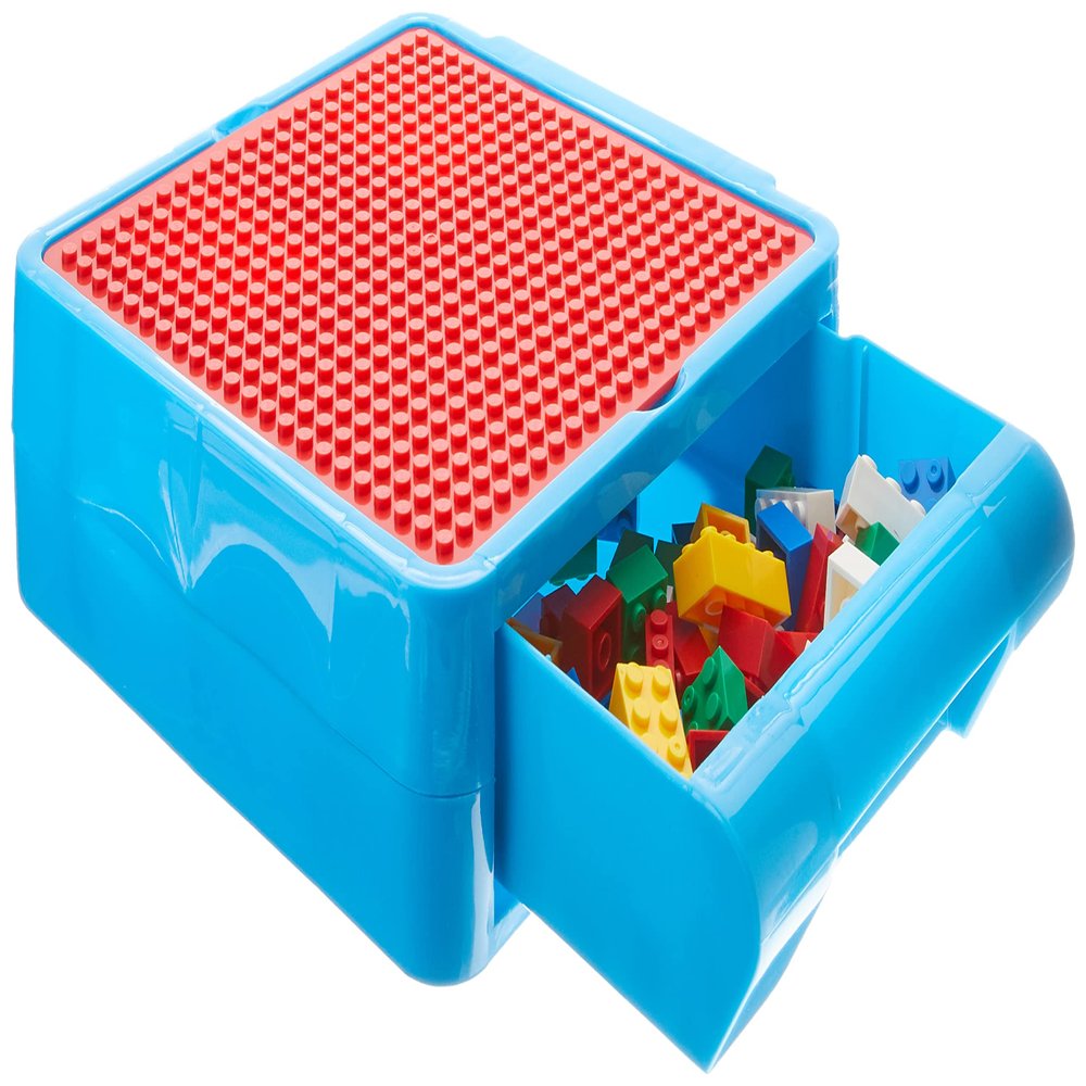 Build & Go Storage Case with 100 Blocks - Kid's Building Block Portable Storage Case - Children's Travel Building Bock Set - Includes 100 Blocks & Compatible with Other Leading Brands