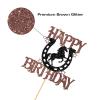 Helewilk Horseshoe & Horse Happy Birthday Cake Topper, Horse Racing Theme Party Decoration for Boys Girls Men Women, Kids Birthday Party Decoration Supplies view 2