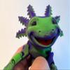 Axolotl Articulated 3D Printed Fidget Toy Design by MatMire Makes (Medium, Big Smile, Gray) view 2
