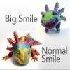 Axolotl Articulated 3D Printed Fidget Toy Design by MatMire Makes (Medium, Big Smile, Gray) view 4
