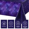 Tatuo 6 Pack Galaxy Plastic Table Cover Space Tablecloth Space Star Purple Nebula Rectangle Tablecloth Disposable Starry Night Sky Tablecover for Birthday Home Party Decorations, 54 x 108 Inch view 3