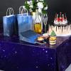 Tatuo 6 Pack Galaxy Plastic Table Cover Space Tablecloth Space Star Purple Nebula Rectangle Tablecloth Disposable Starry Night Sky Tablecover for Birthday Home Party Decorations, 54 x 108 Inch view 4