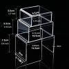 3Pcs Display Risers,Clear Acrylic Doll Display Rack,3 Tiered Stackable Toy Figure Riser Shelf Holder Cupcake Display Stand,for Figures, Toys, Dolls, Makeup, Jewelry view 2