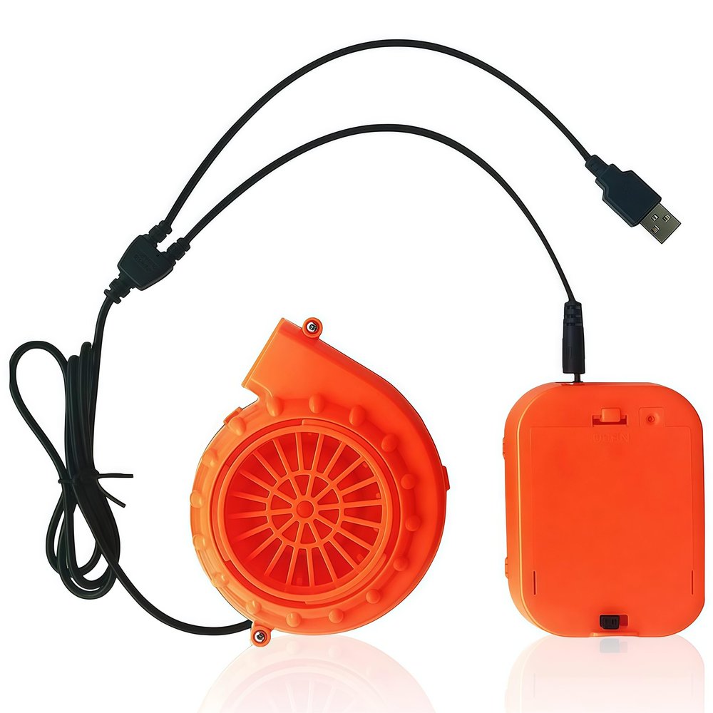 ACGarden Mini Fan for Dinosaur Costume or Head or Other Inflatable Game Costume Set, Orange