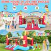 AKEYDIY Inflatable Bounce House for Big Kids 8-12 & Kids 3-6, Sports Park Bouncy Castle with Dual Slides, Obstacle,Tunnel,Volleyball Net, 157.5x133.9x90.5inch Bounce House with Blower Indoor Outdoor view 2