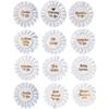 Gold & White Baby Shower Badges - 12 Pieces view 1
