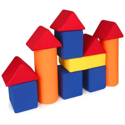 UHAPPYEE Toddler Foam Building Blocks, 12 PCS + 4 Kinds of Shapes Colourful Stacking Block Sets for Kids, Soft Foam Building Blocks Throwing Toys