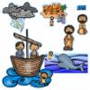 Story Time Felts Jonah & The Whale Felt Figures for Bible Flannel Felt Board Stories PRECUT view 1