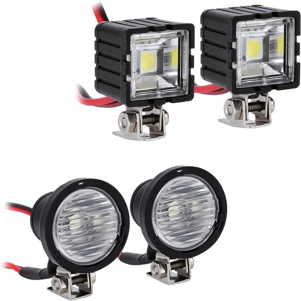INJORA RC Crawler Lights LED Headlight for Axial TRX-4 TRX6 SCX10 90046 Wraith Redcat Gen8 1/10 RC Crawler Car,4PCS