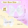 20Pcs 4" Hair Bows,Grosgrain Ribbon Solid Color Hair Bow with Alligator Clips,Hand-made Toddler White Bows Hair Accessories for Girls Kids Children Little Teen (White) view 2