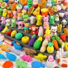 Arscniek 110 Pack Animal Erasers for Kids, Take Apart Mini Pencil Erasers, Desk Pets & Treasure Box Toys, Bulk Party Favors, Stocking Stuffers, Classroom Prizes, School Supplies, Gift for Boys & Girls view 1