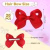 20Pcs 4" Hair Bows,Grosgrain Ribbon Solid Color Hair Bow with Alligator Clips,Hand-made Toddler Red Bows Hair Accessories for Girls Kids Children Little Teen (Red) view 2