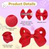 20Pcs 4" Hair Bows,Grosgrain Ribbon Solid Color Hair Bow with Alligator Clips,Hand-made Toddler Red Bows Hair Accessories for Girls Kids Children Little Teen (Red) view 3