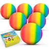 Homotte 6 Pcs Rainbow Playground Balls for Kids, 5 Inch Small Kickball Dodgeballs, Mini Toy Ball Handball Set for Indoor & Outdoor Activities with Hand Pump view 1