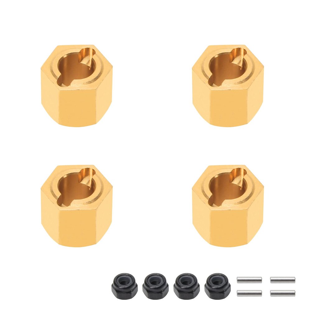 RCAWD for FMS FCX24 1/24 Upgrades, Thickened Brass Wheel Hex Hub Adaptors H7*6.2mm Parts Crawlers