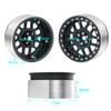 RCLIONS 4PCS Aluminum 2.6inch Beadlock Wheels Rims Upgrades for Black Mamba 1/10th Monster Truck Accessories Parts (Black) view 2