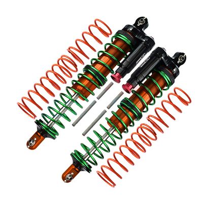 GPM for TRAXXAS-1/5 X-MAXX 8S 4 Aluminum Alloy External Spring L-Shaped Simulation Negative Pressure Cylinder Built-in high Precision Piston Spring Front and Rear Universal Shock Absorber