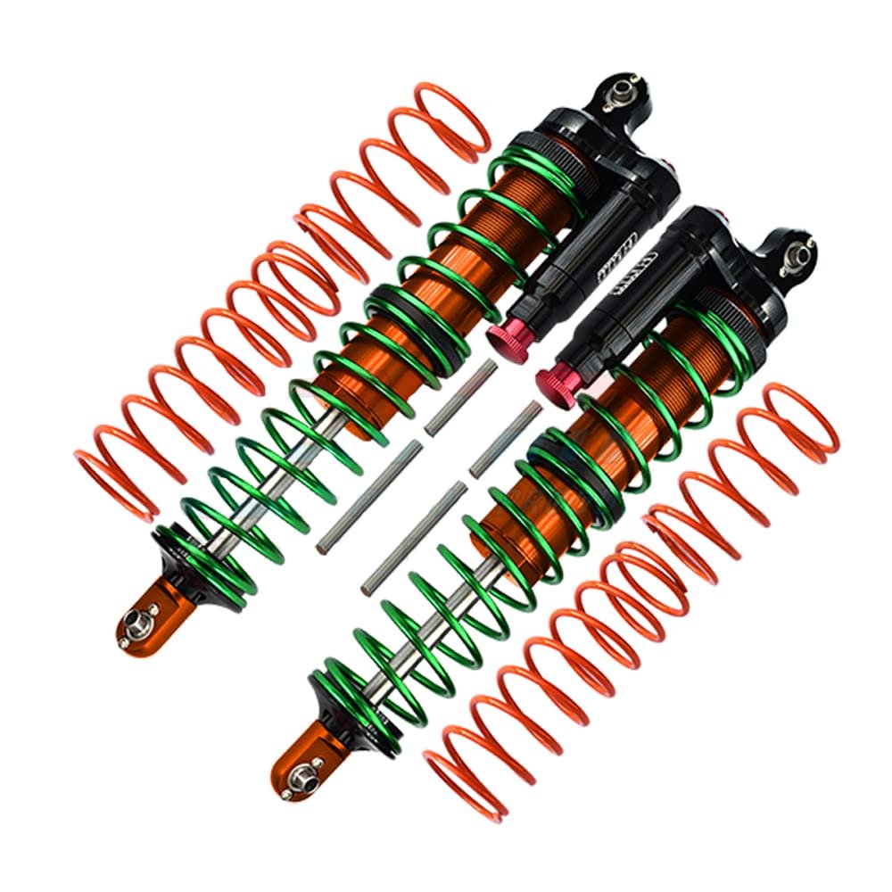 GPM for TRAXXAS-1/5 X-MAXX 8S 4 Aluminum Alloy External Spring L-Shaped Simulation Negative Pressure Cylinder Built-in high Precision Piston Spring Front and Rear Universal Shock Absorber