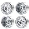 RCLIONS 2.2" Beadlock Wheels 35mm RC Car Aluminum Rims for AXIAL Wraith RR10 TRX4 1/10th RC Crawler Truck Car (Silver) view 1