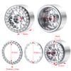 RCLIONS 2.2" Beadlock Wheels 35mm RC Car Aluminum Rims for AXIAL Wraith RR10 TRX4 1/10th RC Crawler Truck Car (Silver) view 2
