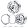 RCLIONS 2.2" Beadlock Wheels 35mm RC Car Aluminum Rims for AXIAL Wraith RR10 TRX4 1/10th RC Crawler Truck Car (Silver) view 3