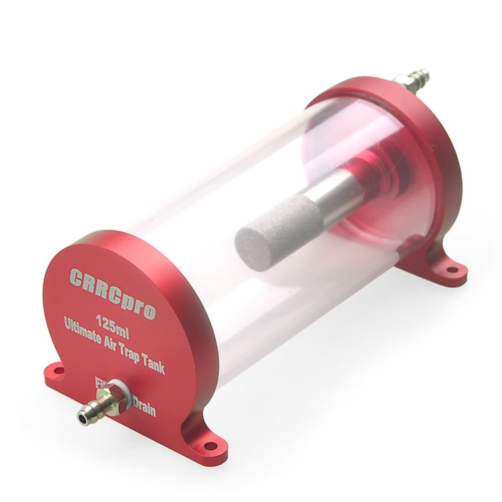 HAPPYMODEL CRRCPRO Fuel Tank Anti-bubble 125ml/250ml CNC Transparent for Turbojet RC Jet Aircraft (Red,125ml)