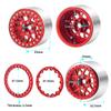 RCLIONS 2.2" Beadlock Wheels 35mm RC Car Aluminum Rims for AXIAL Wraith RR10 TRX4 1/10th RC Crawler Truck Car (Red) view 2