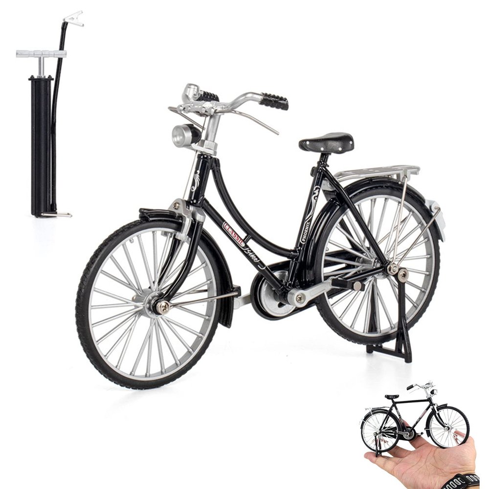 Japelessor DIY Bicycle Model Kit - 1:10 Scale Alloy Bike, Mini Retro Style Classical Bike (G)