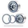 RCLIONS 2.2" Beadlock Wheels 35mm RC Car Aluminum Rims for AXIAL Wraith RR10 TRX4 1/10th RC Crawler Truck Car (Titanium) view 3