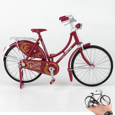 Japelessor DIY Bicycle Scale Kit - 1:10 Simulation Alloy Bike Model, Mini Retro Style Classical Bike (D)