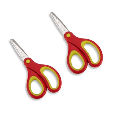Kalatic Kids Scissors (2 Pack, Rounded-tip, 5.5 Inch) - 5.5 Soft Touch Blunt School Student Scissors KT-045-B