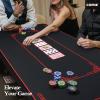 Comie 47 x 23 Inch Texas Hold'em Mat, 4MM Thick Portable Table Top With Hemmed Edges, Water Repellent, Professional Casino Grade for Theme Party, Poker Night, Holiday Gatherings view 2